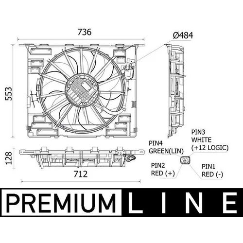 Ventilátor chladenia motora CFF 535 000P /MAHLE/