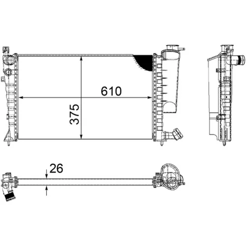 Chladič motora MAHLE CR 2206 000S - obr. 1