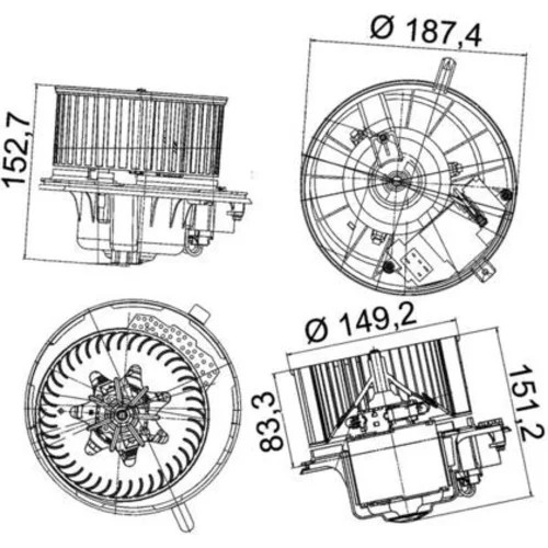 Vnútorný ventilátor AB 149 000P /MAHLE/ - obr. 2