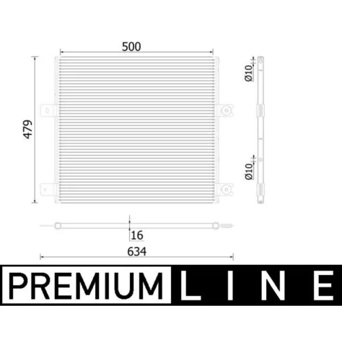 Kondenzátor klimatizácie MAHLE AC 75 000P