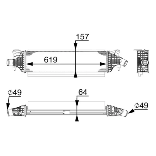 Chladič plniaceho vzduchu MAHLE CI 213 000P - obr. 3