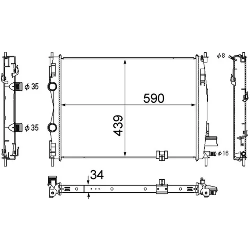 Chladič motora MAHLE CR 1075 000S