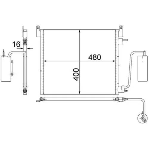 Kondenzátor klimatizácie AC 408 000S /MAHLE/ - obr. 1