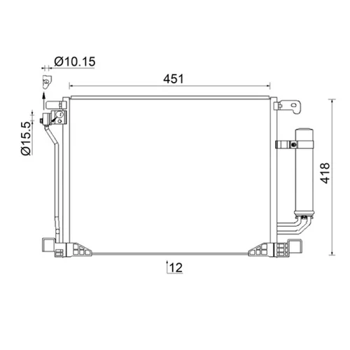 Kondenzátor klimatizácie AC 953 000S /MAHLE/ - obr. 1