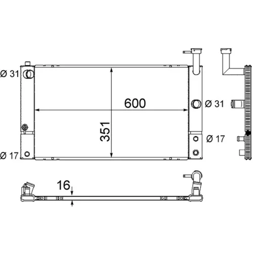 Chladič motora MAHLE CR 1855 000S