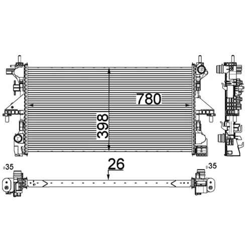 Chladič motora MAHLE CR 808 000P - obr. 3