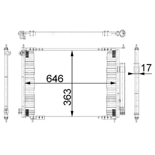 Kondenzátor klimatizácie MAHLE AC 678 000S - obr. 1