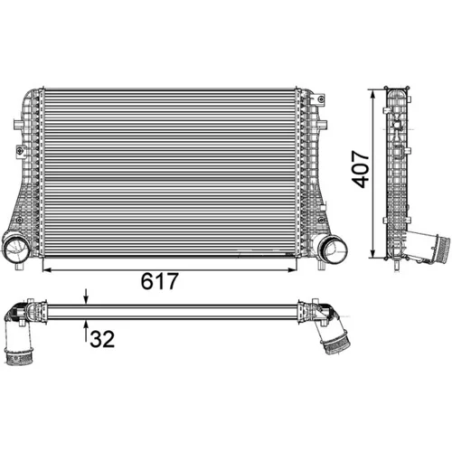 Chladič plniaceho vzduchu MAHLE CI 208 000P - obr. 1