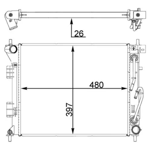 Chladič motora MAHLE CR 1405 000P - obr. 3