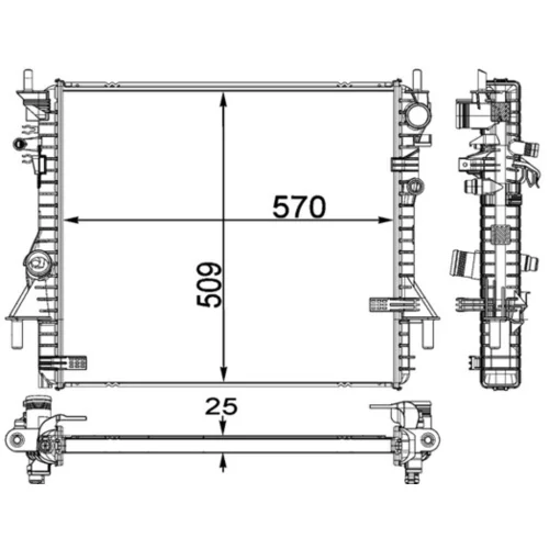 Chladič motora MAHLE CR 1937 000P - obr. 1