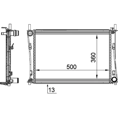 Chladič motora MAHLE CR 1355 000P - obr. 1