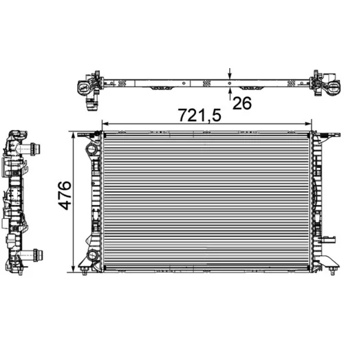 Chladič motora MAHLE CR 905 000P - obr. 1