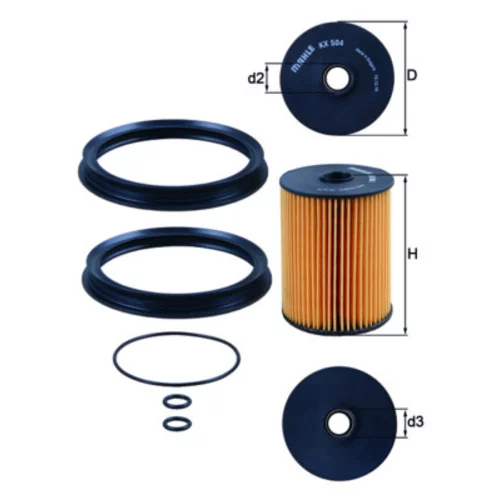 Palivový filter MAHLE KX 504D - obr. 2