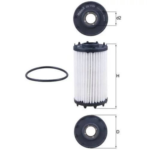 Olejový filter MAHLE OX 1184D - obr. 2