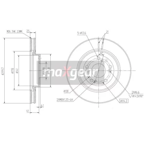 Brzdový kotúč MAXGEAR 19-2301 - obr. 1