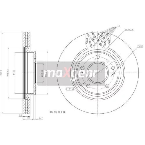 Brzdový kotúč MAXGEAR 19-2393 - obr. 1