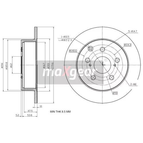 Brzdový kotúč MAXGEAR 19-2353 - obr. 1