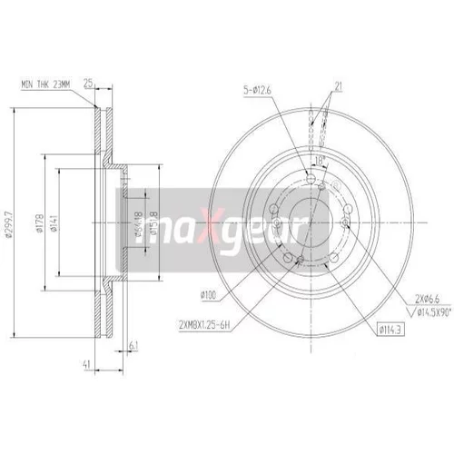 Brzdový kotúč MAXGEAR 19-2301