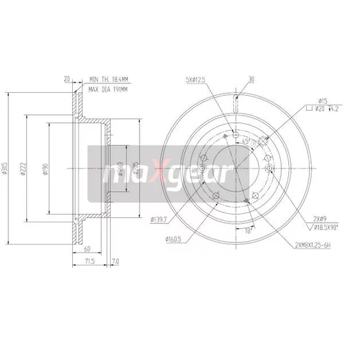 Brzdový kotúč MAXGEAR 19-2372