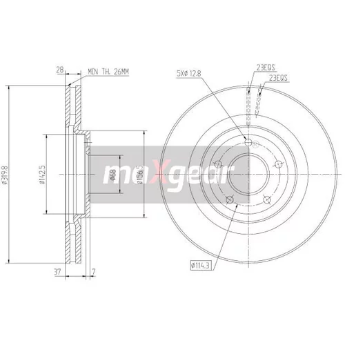 Brzdový kotúč MAXGEAR 19-2364 - obr. 1