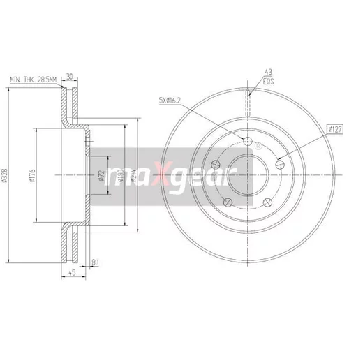 Brzdový kotúč MAXGEAR 19-2323 - obr. 1