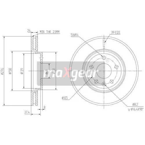 Brzdový kotúč MAXGEAR 19-2334