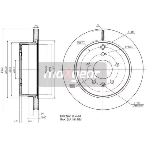 Brzdový kotúč MAXGEAR 19-2370