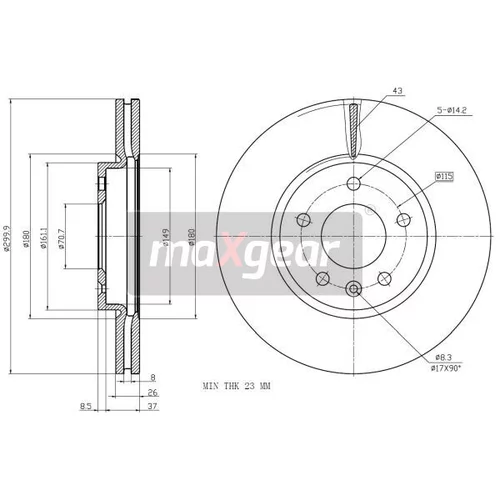 Brzdový kotúč MAXGEAR 19-2332