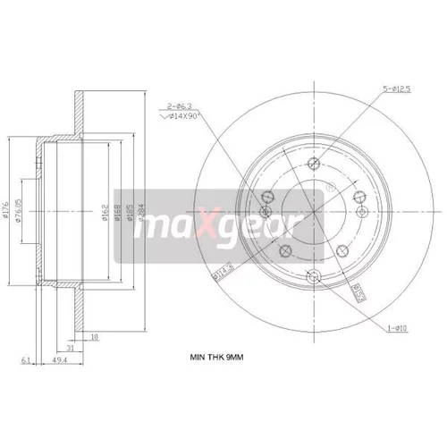 Brzdový kotúč MAXGEAR 19-2382 - obr. 2