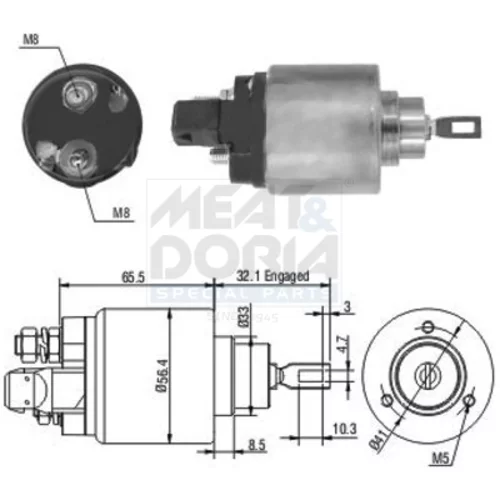 Elektromagnetický spínač pre štartér MEAT & DORIA 46004