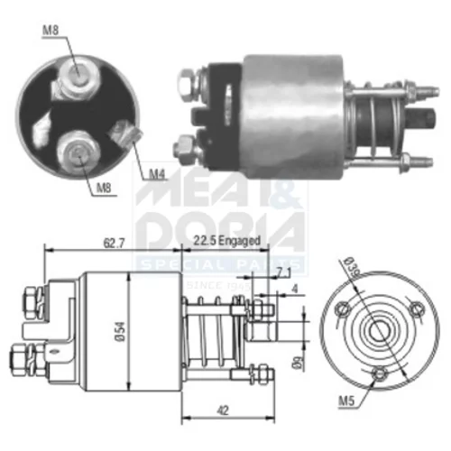 Elektromagnetický spínač pre štartér MEAT & DORIA 46005