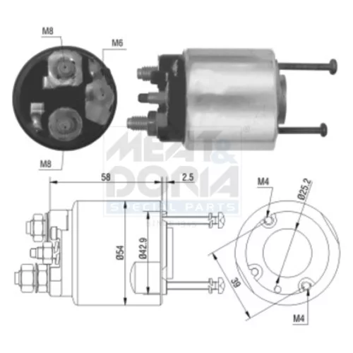 Elektromagnetický spínač pre štartér MEAT & DORIA 46016