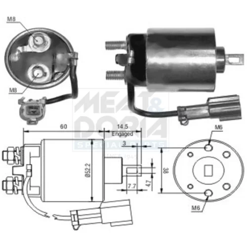 Elektromagnetický spínač pre štartér MEAT & DORIA 46023