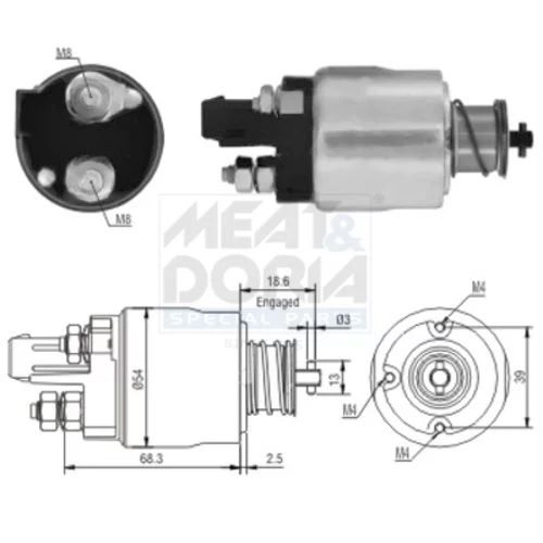 Elektromagnetický spínač pre štartér MEAT & DORIA 46158