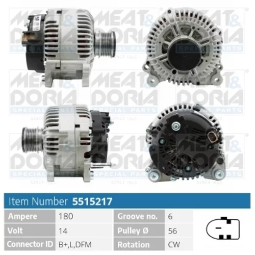 Alternátor MEAT & DORIA 5515217