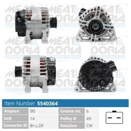 Alternátor MEAT & DORIA 5540364