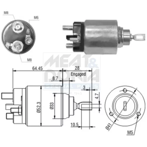 Elektromagnetický spínač pre štartér MEAT & DORIA 46040