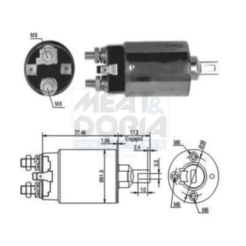 Elektromagnetický spínač pre štartér MEAT & DORIA 46057