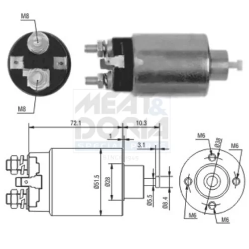 Elektromagnetický spínač pre štartér MEAT & DORIA 46095