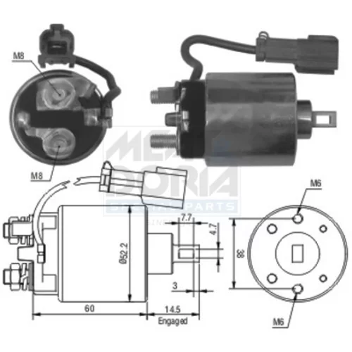 Elektromagnetický spínač pre štartér MEAT & DORIA 46150