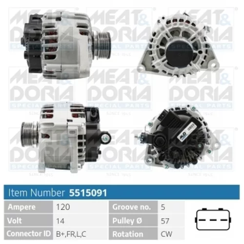 Alternátor 5515091 (MEAT & DORIA)