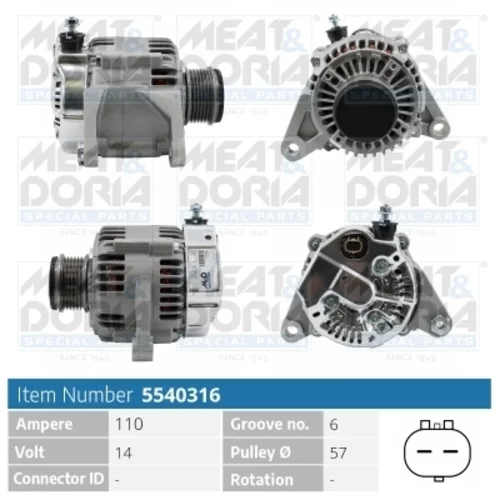 Alternátor MEAT & DORIA 5540316