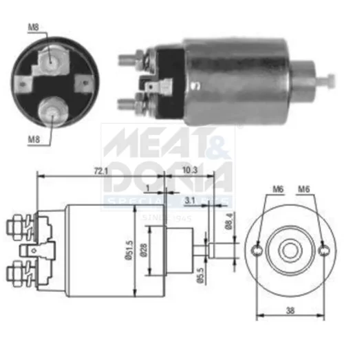 Elektromagnetický spínač pre štartér MEAT & DORIA 46027