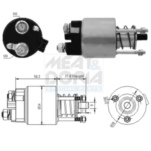 Elektromagnetický spínač pre štartér MEAT & DORIA 46102