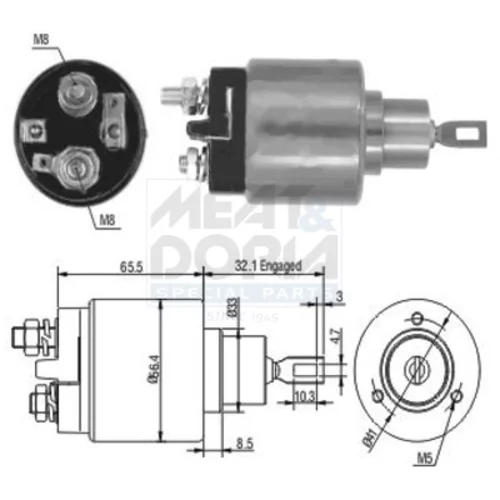 Elektromagnetický spínač pre štartér MEAT & DORIA 46002