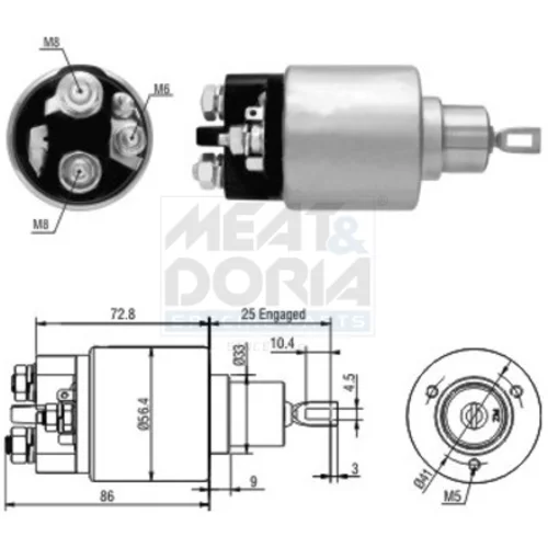 Elektromagnetický spínač pre štartér MEAT & DORIA 46010