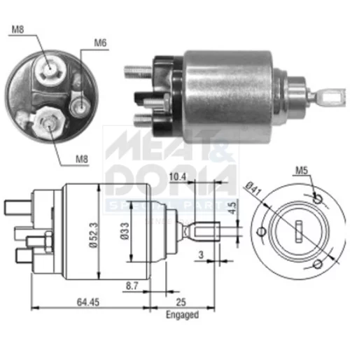 Elektromagnetický spínač pre štartér MEAT & DORIA 46043