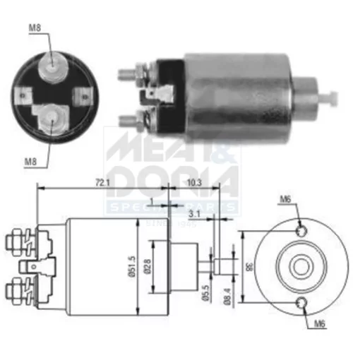 Elektromagnetický spínač pre štartér MEAT & DORIA 46094