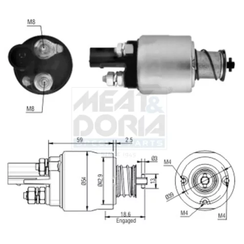 Elektromagnetický spínač pre štartér MEAT & DORIA 46126