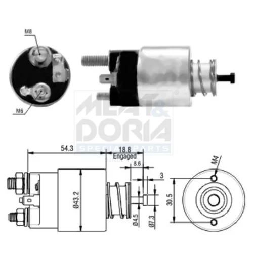 Elektromagnetický spínač pre štartér MEAT & DORIA 46135